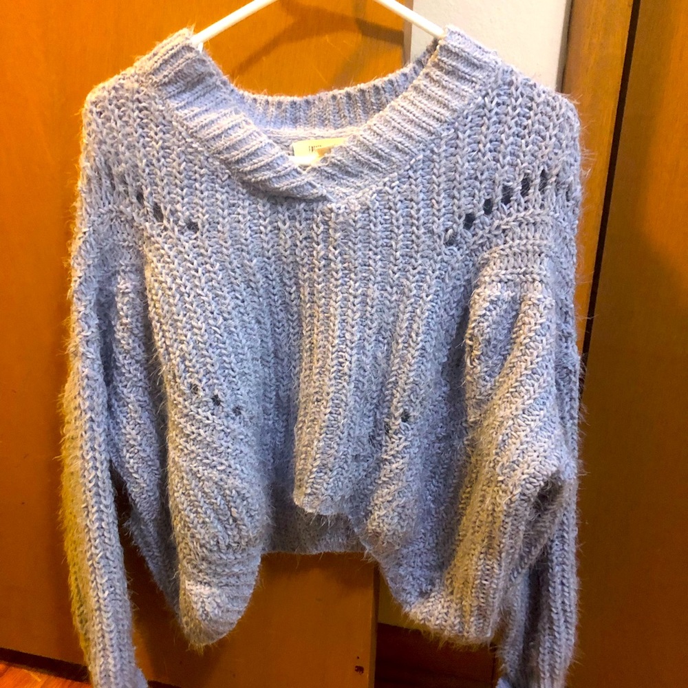 Light Blue Cropped Sweater from Dry Goods